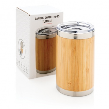 Logo trade promotional items image of: Bamboo coffee to go tumbler