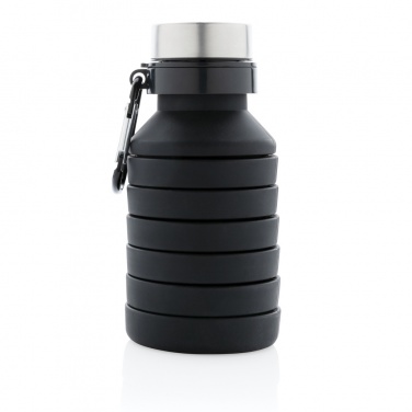 Logo trade business gift photo of: Leakproof collapsible silicone bottle with lid