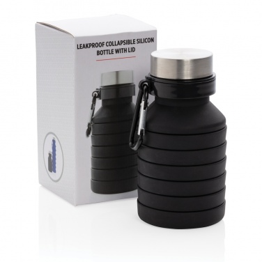 Logotrade promotional giveaway picture of: Leakproof collapsible silicone bottle with lid