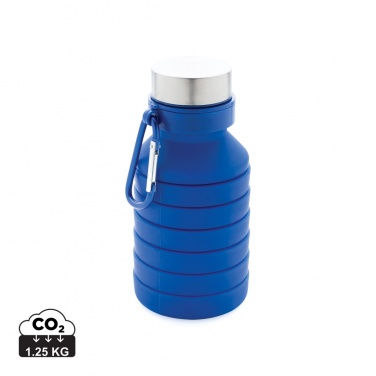 Logo trade advertising products picture of: Leakproof collapsible silicone bottle with lid