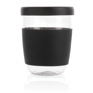 Logo trade promotional giveaways image of: Ukiyo borosilicate glass with silicone lid and sleeve