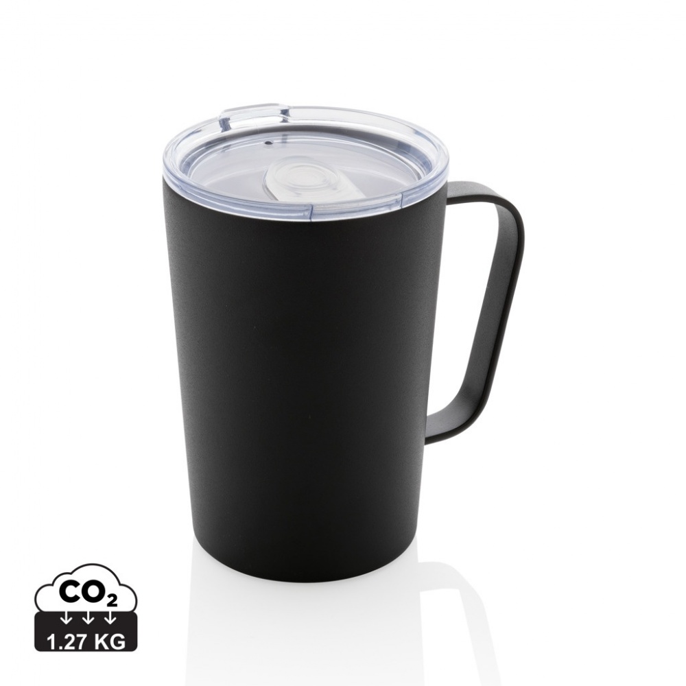 Logo trade promotional items picture of: RCS Recycled stainless steel modern vacuum mug with lid