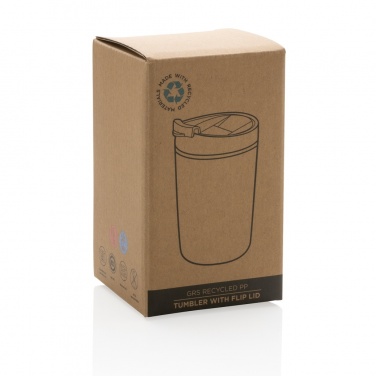 Logo trade business gifts image of: GRS Recycled PP tumbler with flip lid