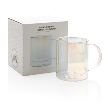 Logo trade promotional products picture of: Deluxe double wall electroplated glass mug