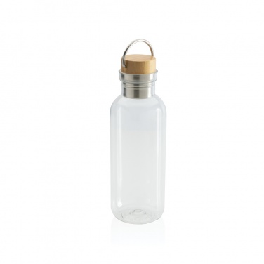 Logo trade advertising products picture of: RCS RPET bottle with bamboo lid and handle