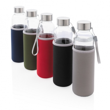 Logo trade advertising products image of: Glass bottle with neoprene sleeve