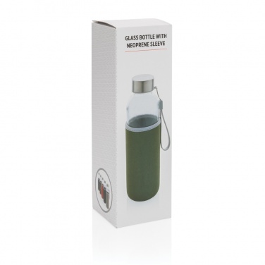 Logo trade promotional products image of: Glass bottle with neoprene sleeve