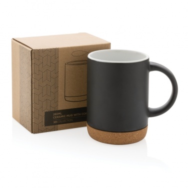 Logo trade business gift photo of: Ceramic mug with cork base 280ml