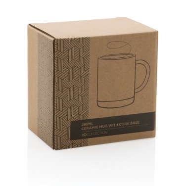 Logo trade promotional giveaways image of: Ceramic mug with cork base 280ml