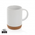 Ceramic mug with cork base 280ml, white