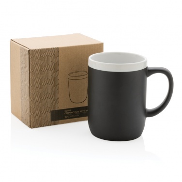 Logo trade promotional items image of: Ceramic mug with white rim 300ml