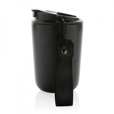 Logo trade corporate gifts image of: Cuppa RCS re-steel vacuum tumbler with lanyard