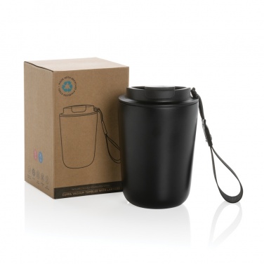 Logotrade business gift image of: Cuppa RCS re-steel vacuum tumbler with lanyard