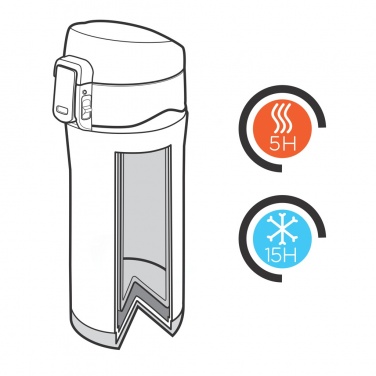 Logo trade promotional merchandise image of: RCS Recycled stainless steel easy lock vacuum mug