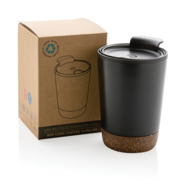 Logo trade promotional giveaways picture of: GRS RPP stainless steel cork coffee tumbler