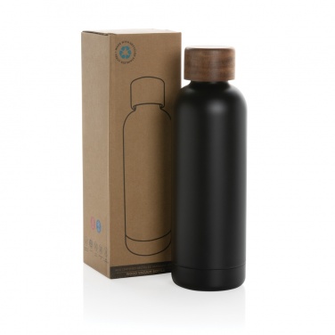 Logotrade advertising product picture of: Wood RCS certified recycled stainless steel vacuum bottle