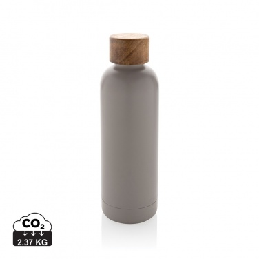 Logotrade promotional product picture of: Wood RCS certified recycled stainless steel vacuum bottle