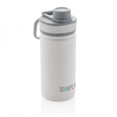 Logo trade business gifts image of: Vacuum stainless steel bottle with sports lid 550ml