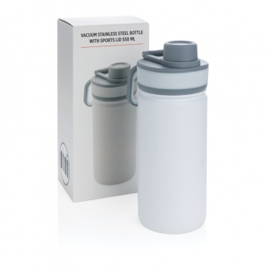 Logo trade corporate gifts image of: Vacuum stainless steel bottle with sports lid 550ml