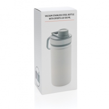 Logotrade advertising product image of: Vacuum stainless steel bottle with sports lid 550ml