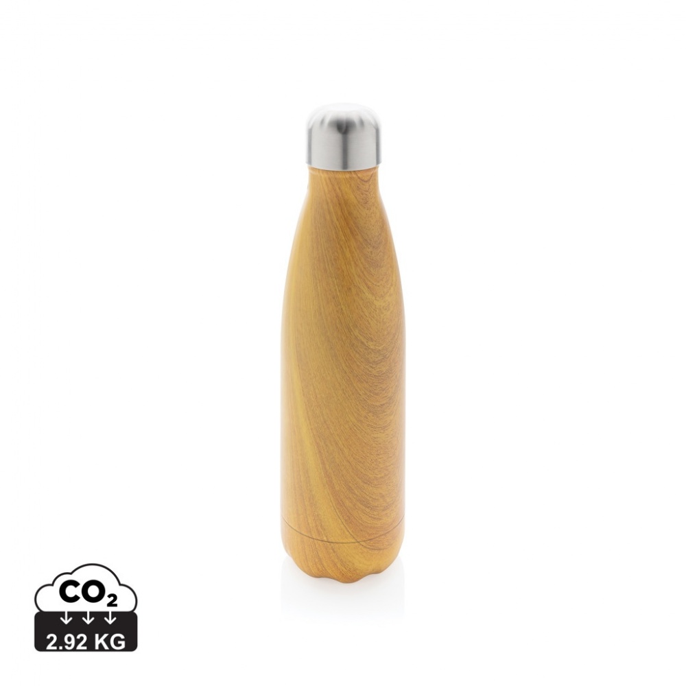 Logotrade promotional item picture of: Vacuum insulated stainless steel bottle with wood print