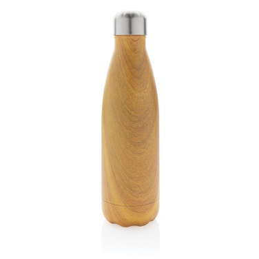 Logotrade promotional merchandise picture of: Vacuum insulated stainless steel bottle with wood print