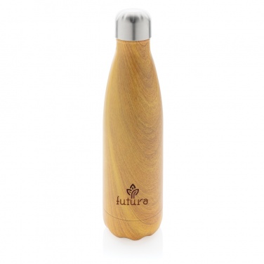 Logotrade promotional product image of: Vacuum insulated stainless steel bottle with wood print