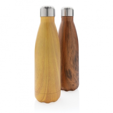 Logo trade promotional giveaways picture of: Vacuum insulated stainless steel bottle with wood print