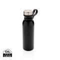 Copper vacuum insulated bottle with carry loop, black