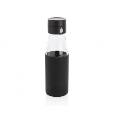 Logotrade advertising products photo of: Ukiyo glass hydration tracking bottle with sleeve