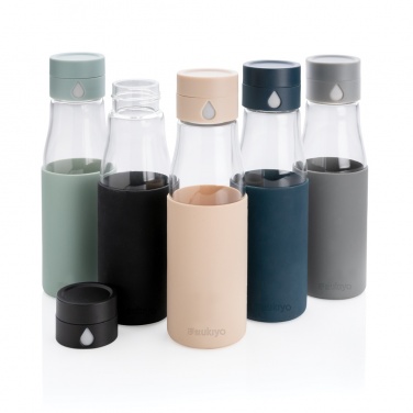 Logotrade business gift image of: Ukiyo glass hydration tracking bottle with sleeve