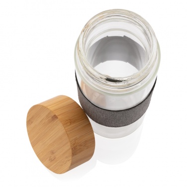 Logotrade promotional giveaway picture of: Impact borosilicate glass bottle with bamboo lid