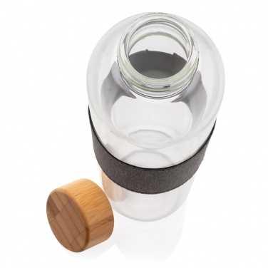 Logo trade promotional gifts image of: Impact borosilicate glass bottle with bamboo lid