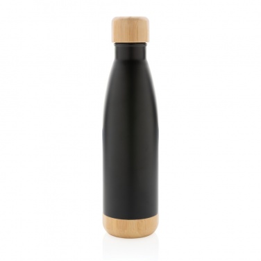 Logotrade promotional item image of: Vacuum stainless steel bottle with bamboo lid and bottom