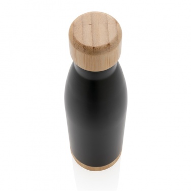 Logotrade advertising product picture of: Vacuum stainless steel bottle with bamboo lid and bottom