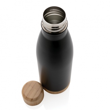 Logo trade promotional gifts picture of: Vacuum stainless steel bottle with bamboo lid and bottom