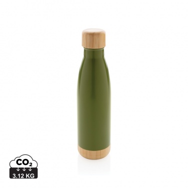 Logotrade promotional merchandise picture of: Vacuum stainless steel bottle with bamboo lid and bottom