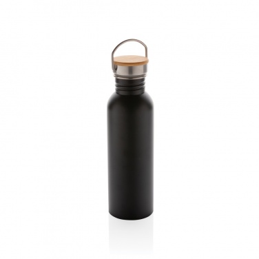 Logo trade advertising product photo of: Modern stainless steel bottle with bamboo lid