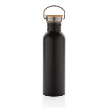 Logo trade promotional giveaway photo of: Modern stainless steel bottle with bamboo lid