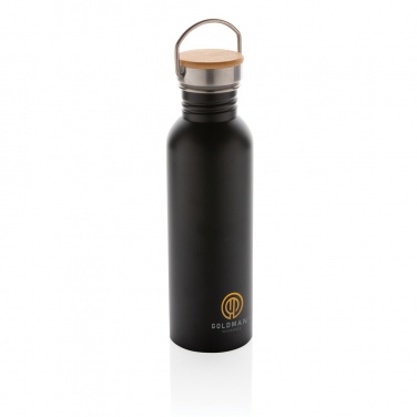 Logotrade promotional items photo of: Modern stainless steel bottle with bamboo lid