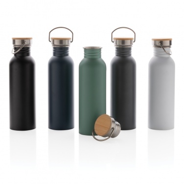 Logotrade promotional gift image of: Modern stainless steel bottle with bamboo lid