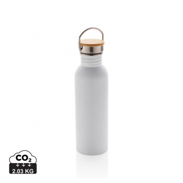 Logo trade promotional products picture of: Modern stainless steel bottle with bamboo lid