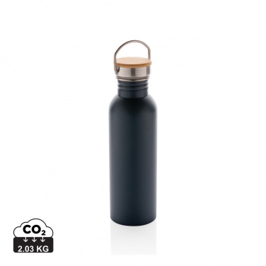 Logotrade promotional item picture of: Modern stainless steel bottle with bamboo lid