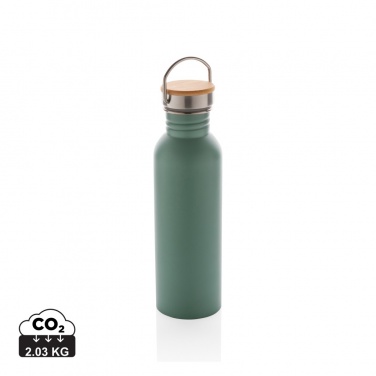 Logo trade promotional products picture of: Modern stainless steel bottle with bamboo lid