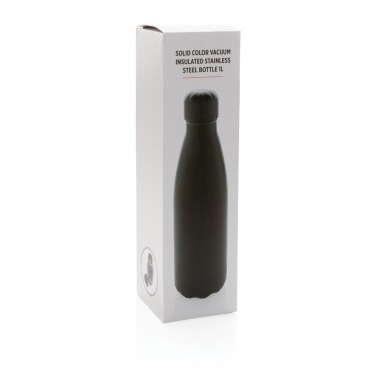 Logo trade promotional merchandise image of: Solid colour vacuum stainless steel bottle 1L