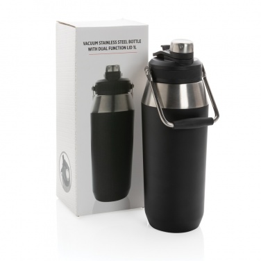 Logo trade promotional giveaway photo of: Vacuum stainless steel dual function lid bottle 1L