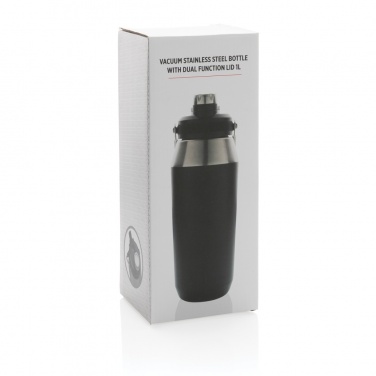 Logo trade business gift photo of: Vacuum stainless steel dual function lid bottle 1L