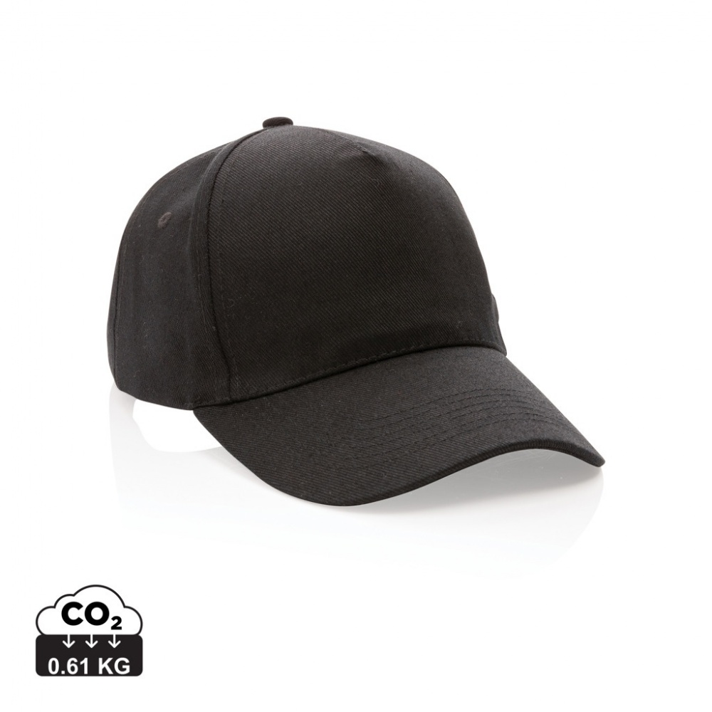 Logotrade business gift image of: Impact 5panel 280gr Recycled cotton cap with AWARE™ tracer