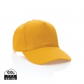 Impact 5panel 280gr Recycled cotton cap with AWARE™ tracer, yellow