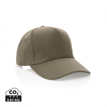 Logotrade business gift image of: Impact 5panel 280gr Recycled cotton cap with AWARE™ tracer